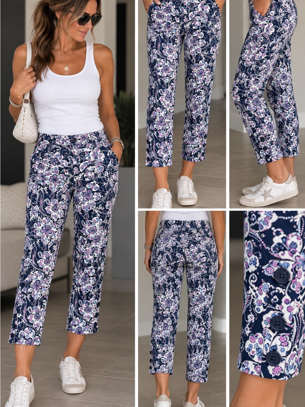 Talbots Floral perfect Crop Pants 8P